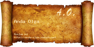 Anda Olga névjegykártya