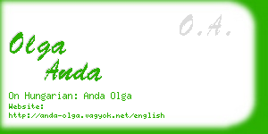 olga anda business card